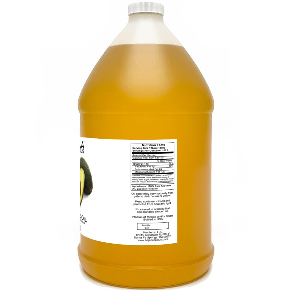 Baja Precious Avocado Oil pour—smooth dispensing for sautés and drizzling.
