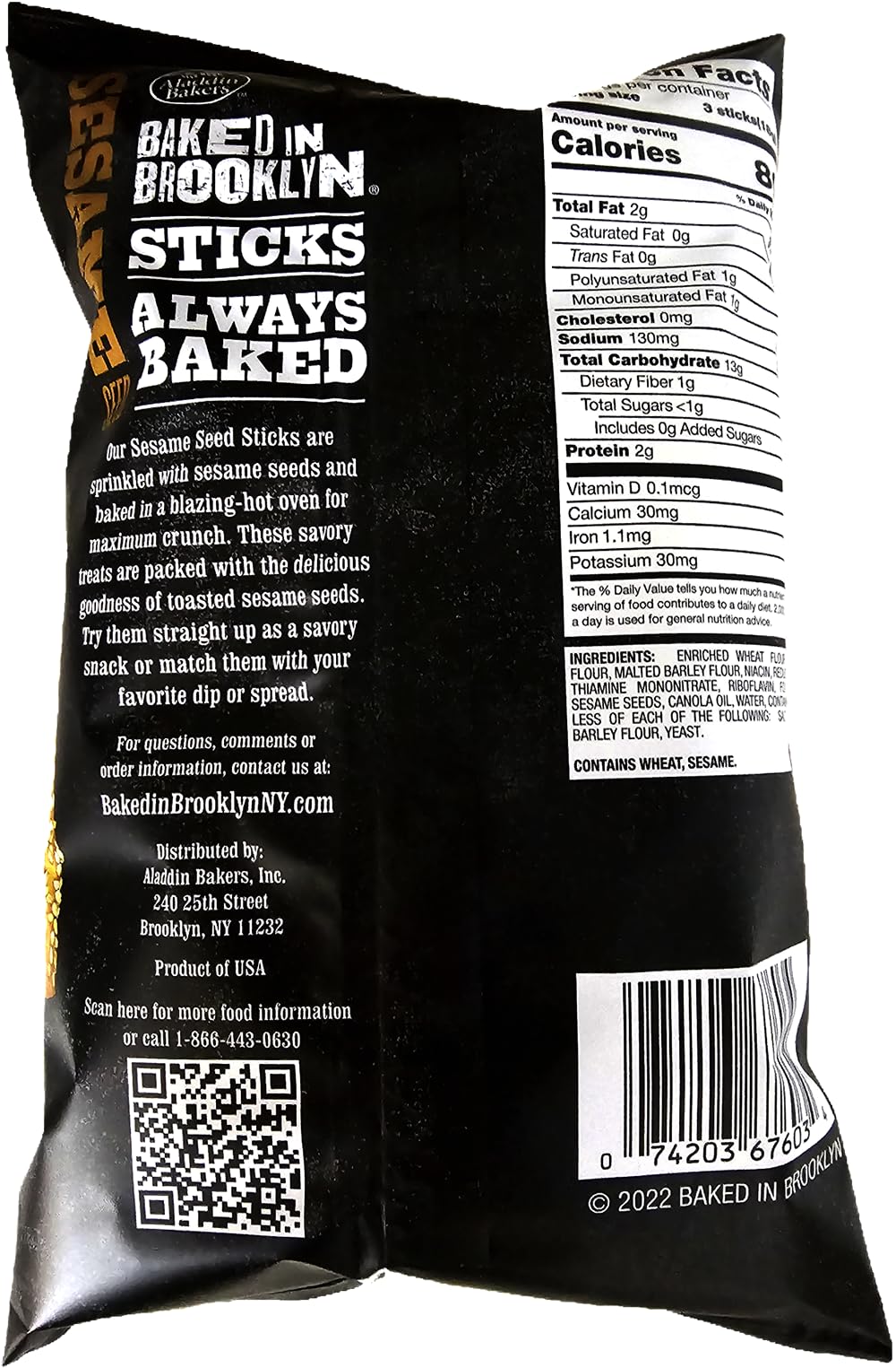 Baked in Brooklyn sesame breadsticks close-up with toasted sesame aroma ideal for salads and soups