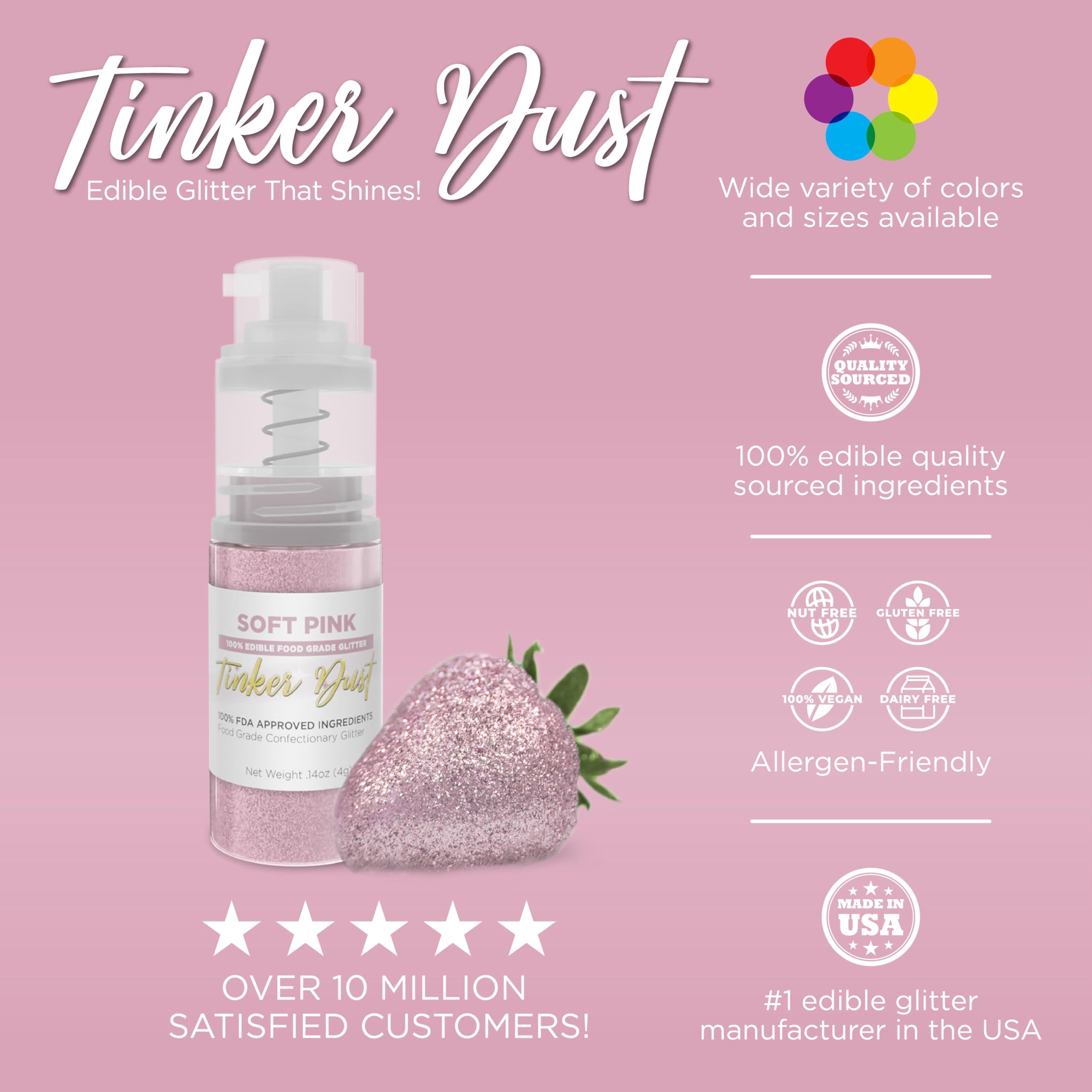 Bakell Edible Glitter for desserts creates elegant pink sparkle on pastries.