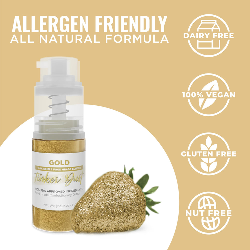 Bakell Gold Tinker Dust mini spray pump enables precise, mess-free application.
