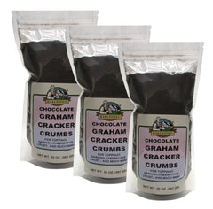 Bakerdale chocolate graham cracker crumbs in resealable bag for easy freshness