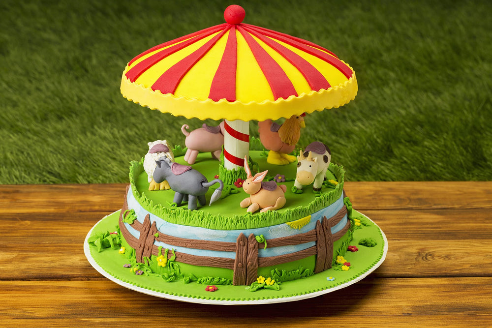 Bakerpan fondant rolled to 1/8 inch for flawless cake coverage.