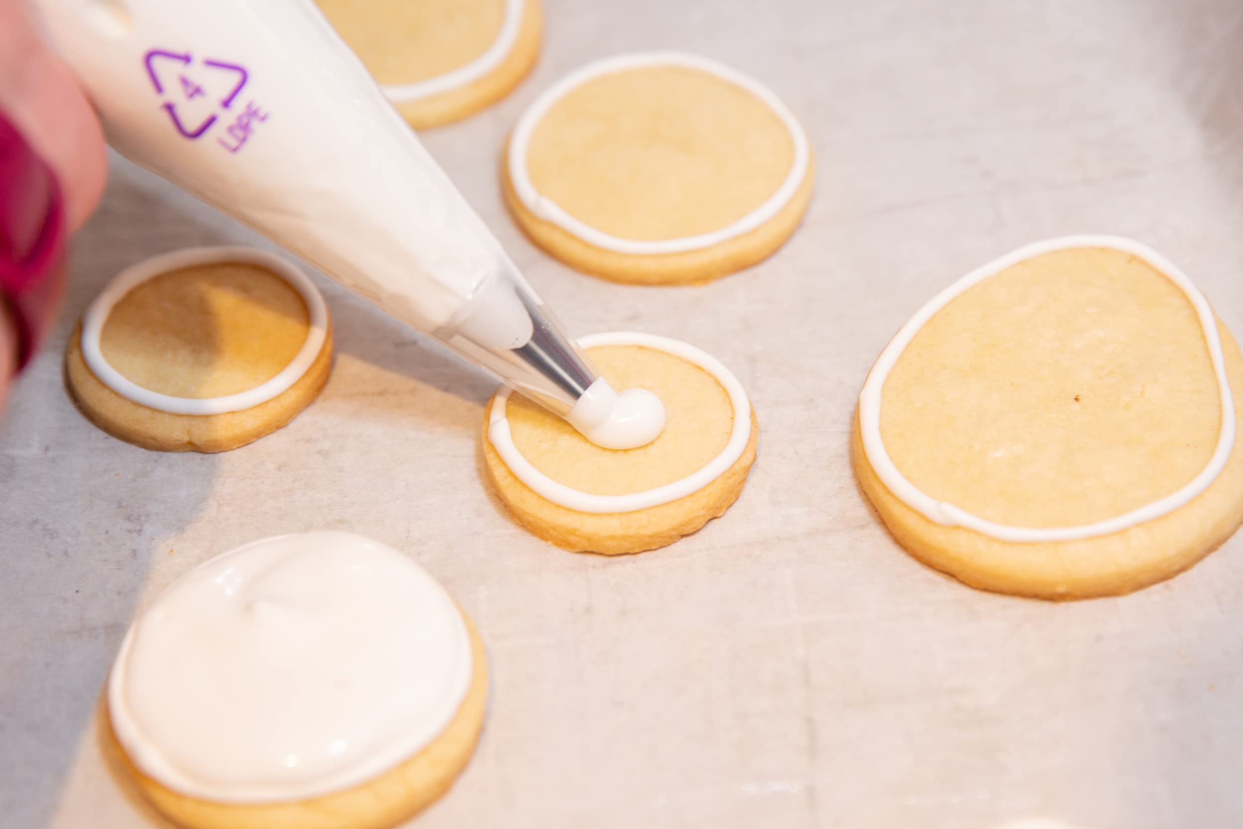 Bakerpan made in USA seal on royal icing packaging for quality assurance