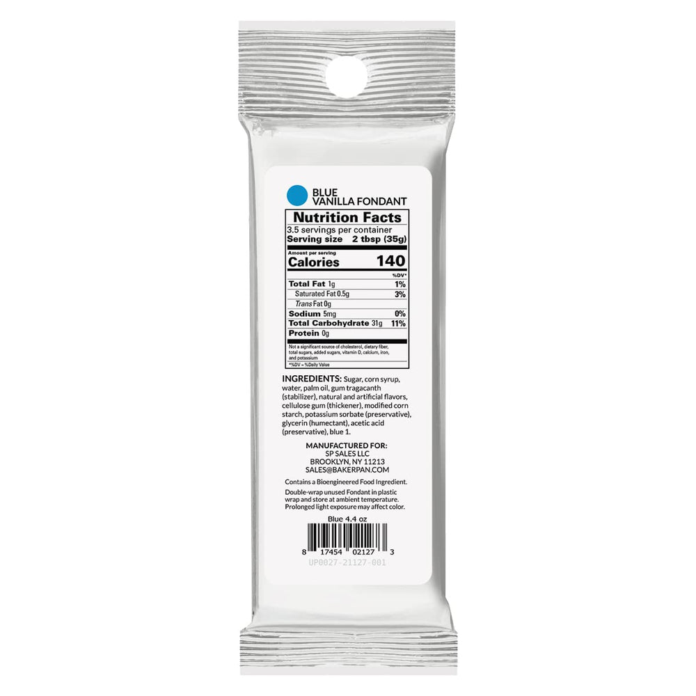 Bakerpan Premium fondant unrolled sheet with smooth texture ideal for cake covering.