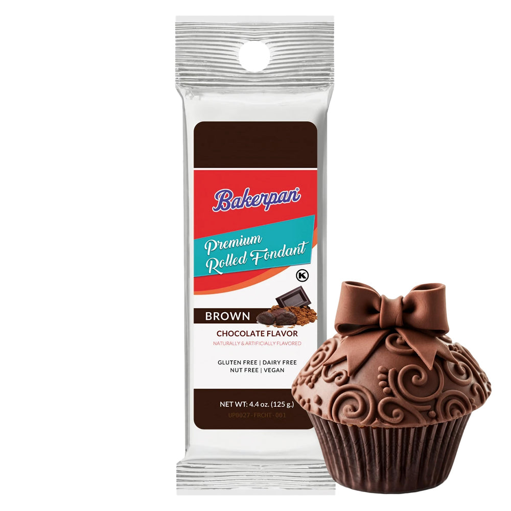 Bakerpan premium rolled fondant for chocolate-coverage and smooth cake finish