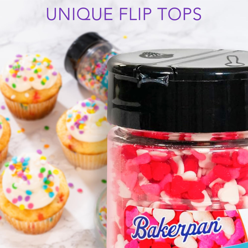 Bakerpan sprinkles in a 6.1 oz jar for quick decorating