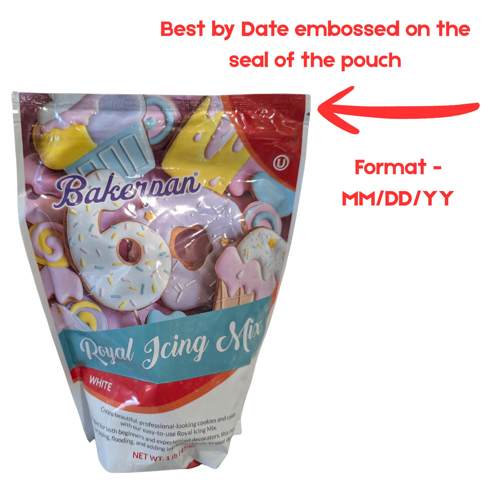 Bakerpan royal icing mix yields a smooth glossy finish for elegant decorations