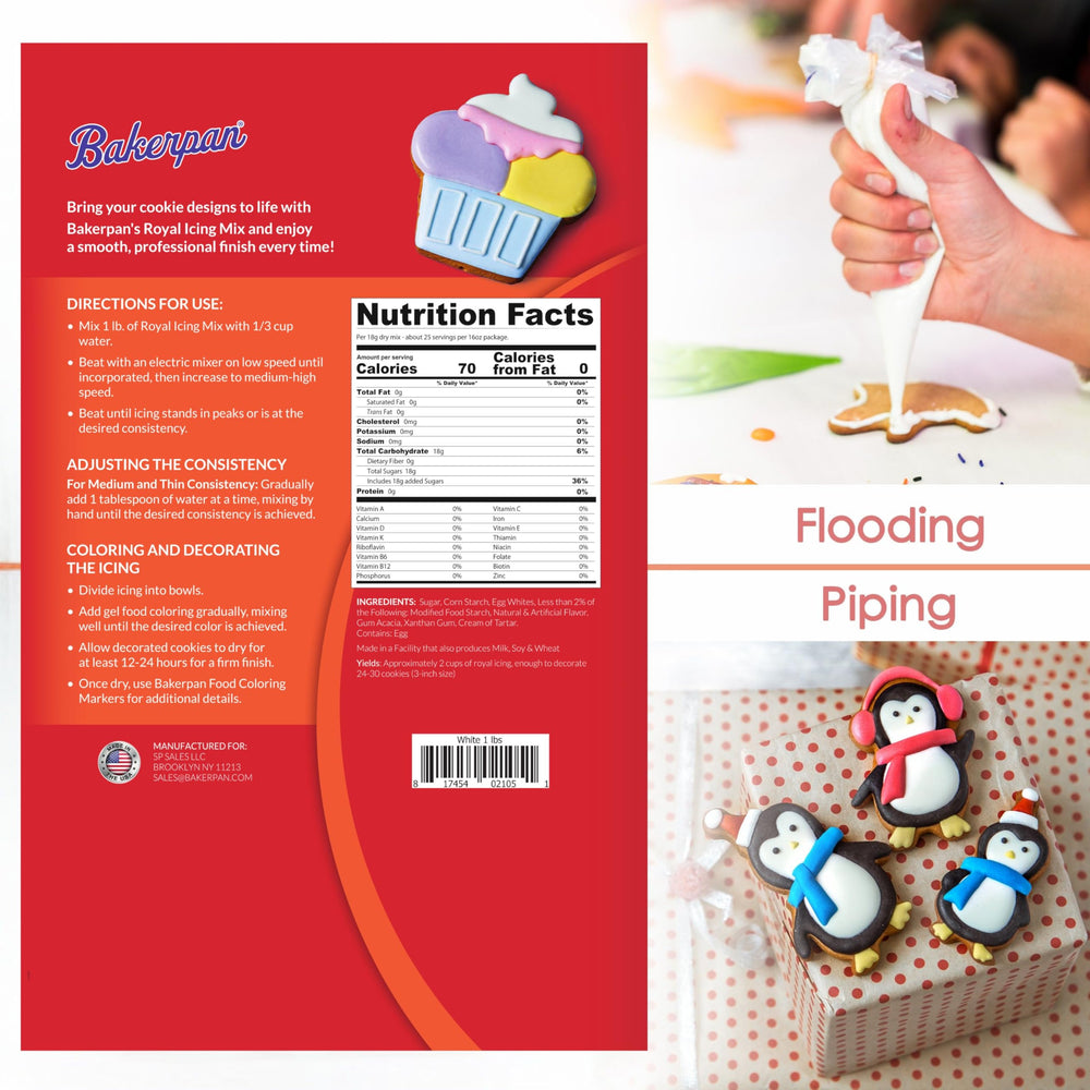 Bakerpan royal icing for piping outlines on cookies for crisp detail