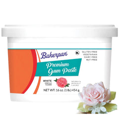 Bakerpan white gum paste vanilla flavor 1lb for ready-to-use cake decorating