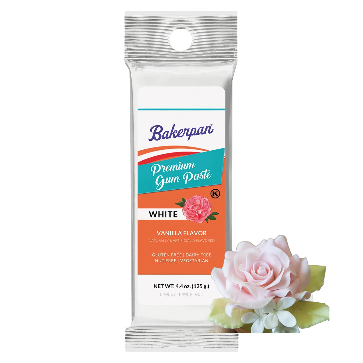 Bakerpan white gum paste vanilla flavor close-up showing silky texture for delicate decorations