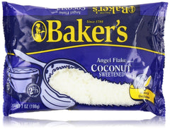 Baker's Angel Flake Coconut Sweetened 2-pack, grated flakes ideal for baking and topping.