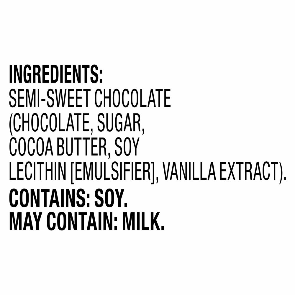 Chopped Baker's chocolate squares with easy-break packaging.