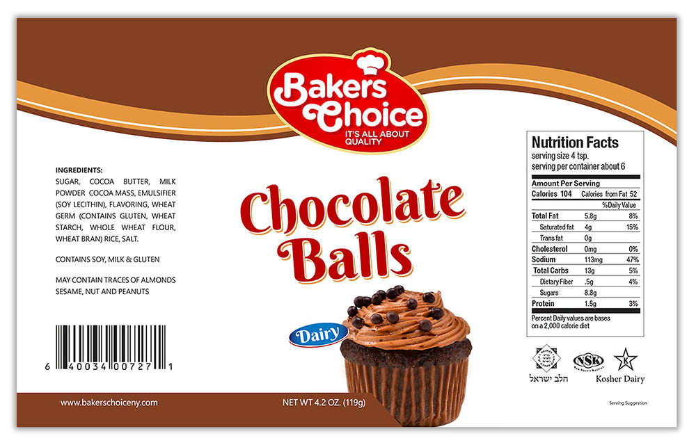 Baker’s Choice Crunchy Chocolate Pearls close-up texture for crispy bite