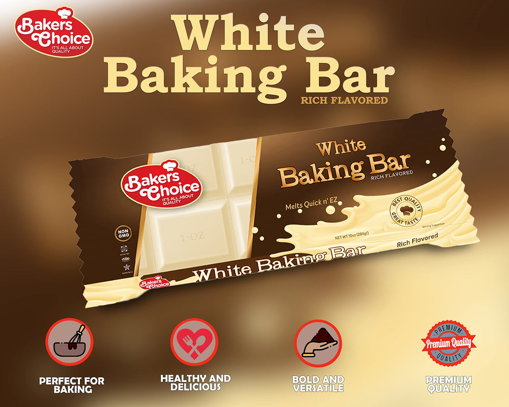 Baker's Choice kosher non-dairy vegan chocolate for dairy-free recipes.