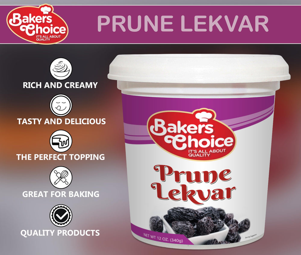 Baker's Choice Prune Butter Lekvar filling between cake slices adds creamy depth
