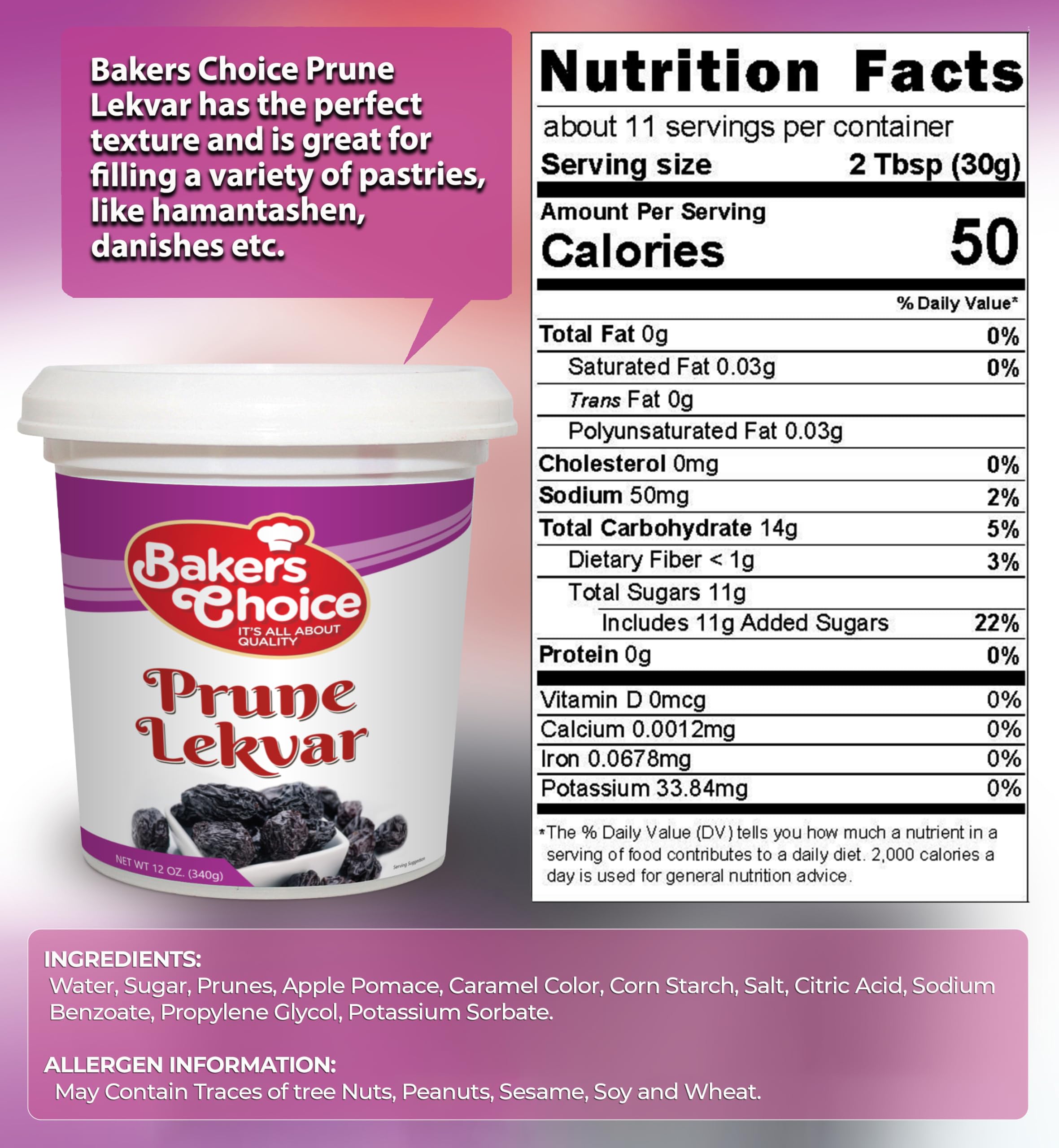 Baker's Choice Prune Butter Lekvar spread on spoon highlights smooth texture for desserts