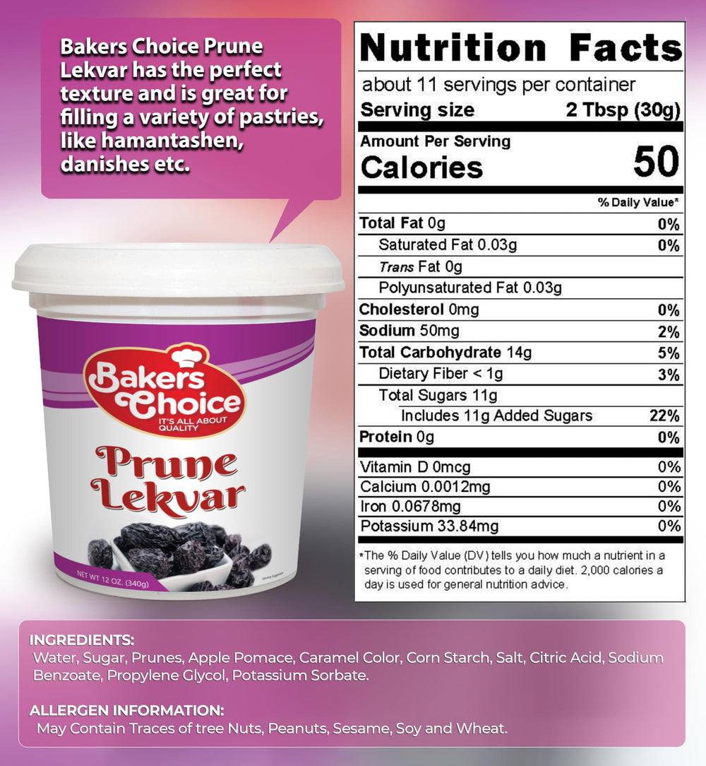 Baker's Choice Prune Butter Lekvar spread on spoon highlights smooth texture for desserts