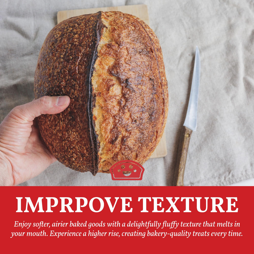 Baked bread with light crumb and oven spring using Bakers Club conditioner
