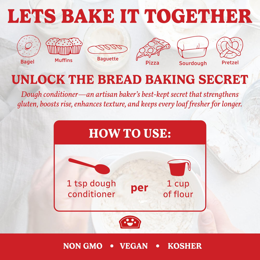 Bakers Club measuring spoon ready for precise, easy dough conditioner addition