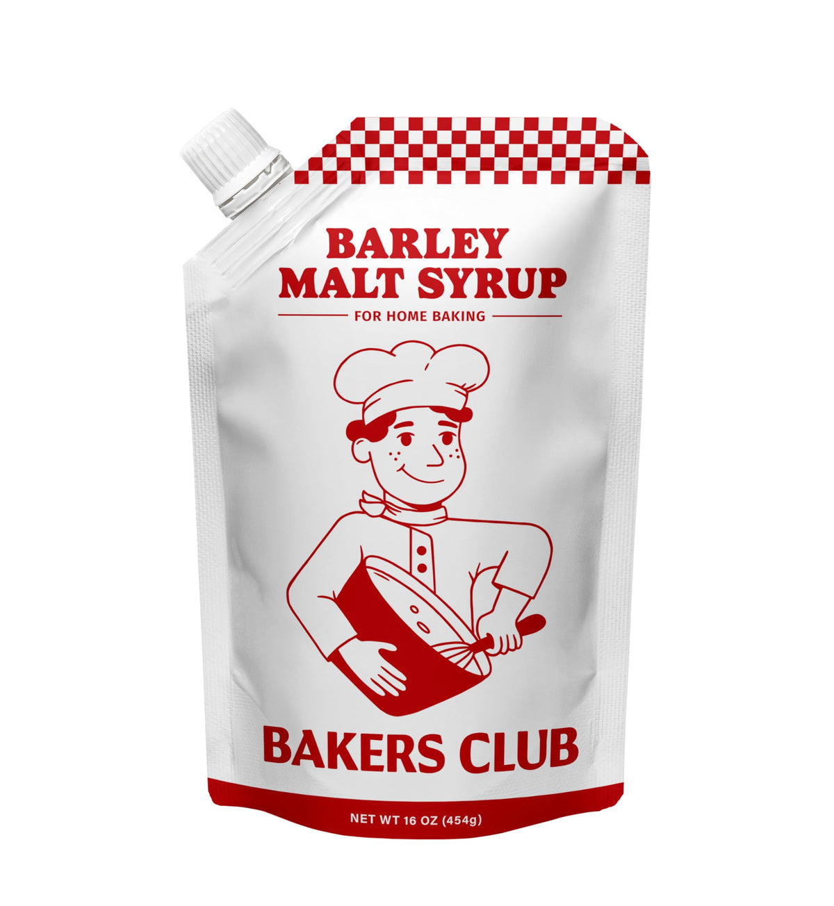 Bakers Club Barley Malt Syrup bottle closeup showing rich malty sweetness for baking.