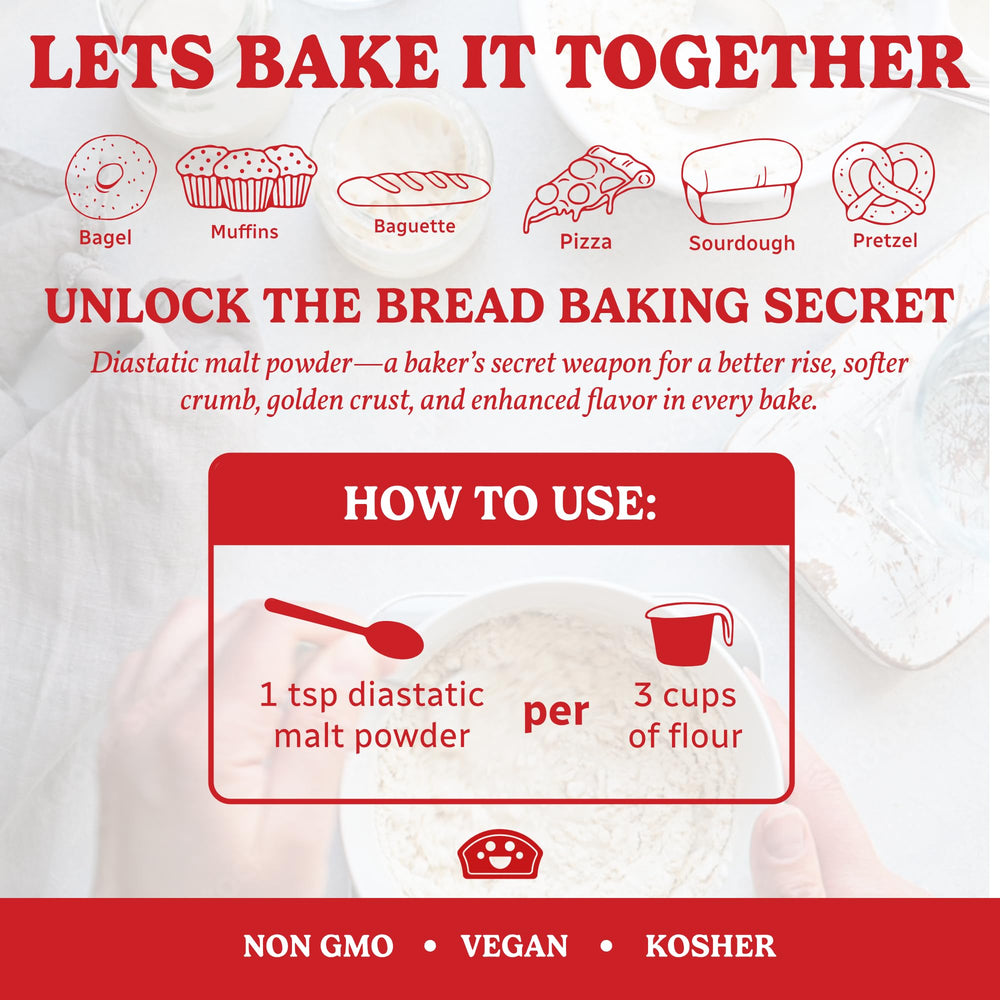 Bakers Club Diastatic Malt Powder rising dough captures improved rise and airy crumb