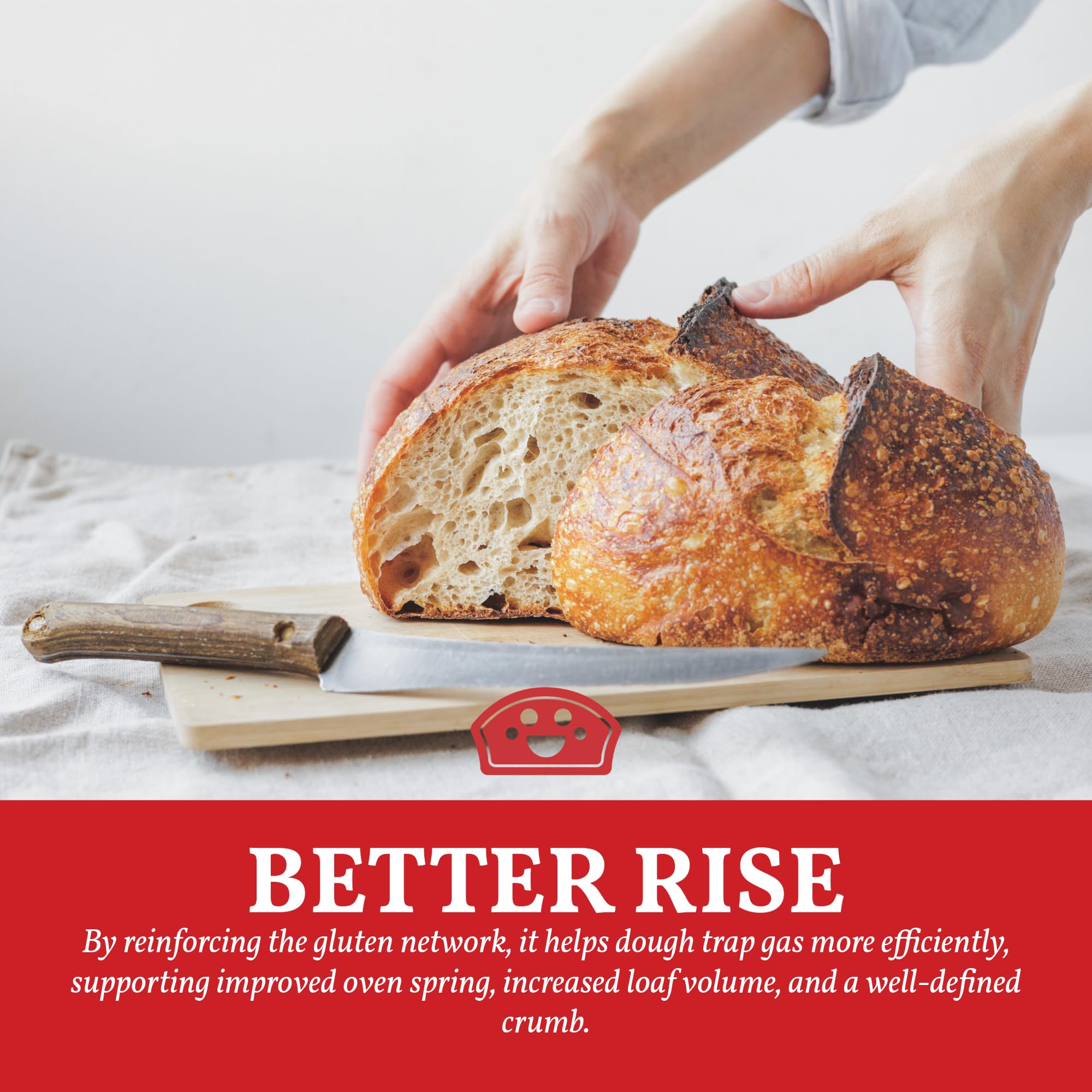 BAKERS CLUB Vital Wheat Gluten loaf crumb appears soft and chewy with good form
