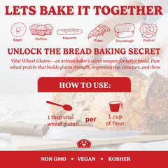 BAKERS CLUB Vital Wheat Gluten dough-structure close-up shows stronger gluten network and rise