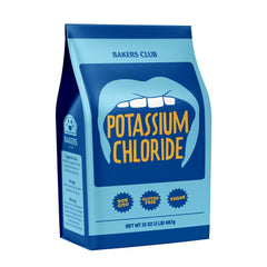 Bakers Club Potassium Chloride Powder 2lb bag for sodium-free cooking and easy dosing.