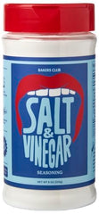 Bakers Club Salt and Vinegar Seasoning bottle pour highlights tangy, zesty flavor for fries and wings