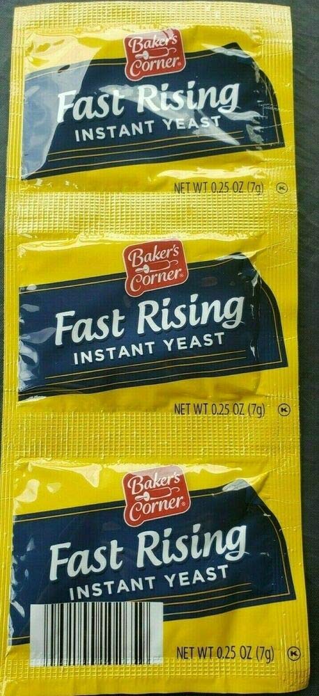 Baker's Corner Rapid Rise yeast strip ready to use for quick dough rise.