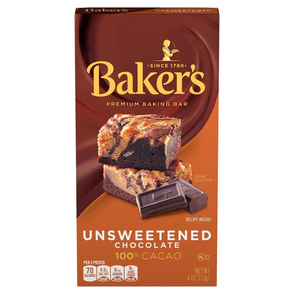 Baker's Unsweetened chocolate wrapper close-up with freshness seal for reliable baking