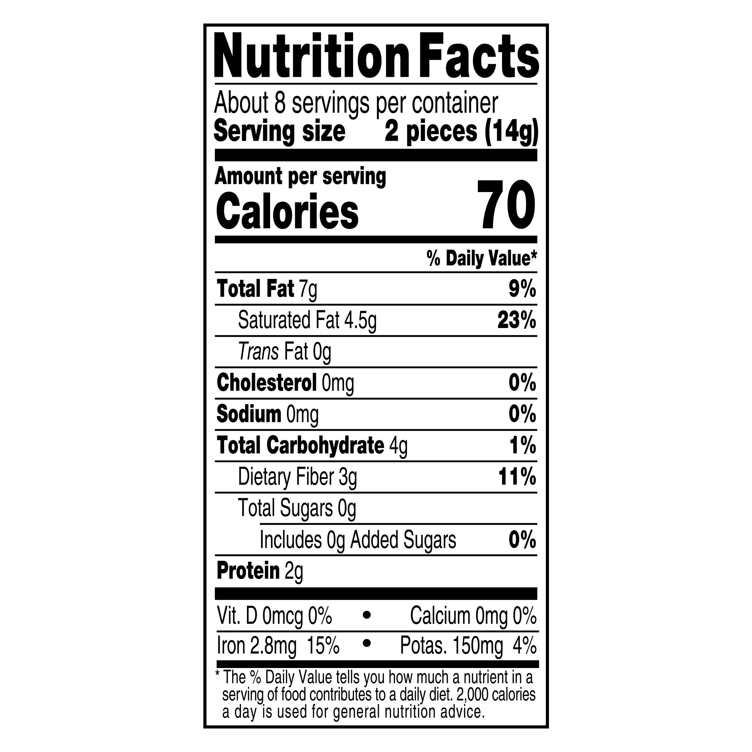 Baker's Unsweetened bar split into 1/4 ounce squares for precise measuring