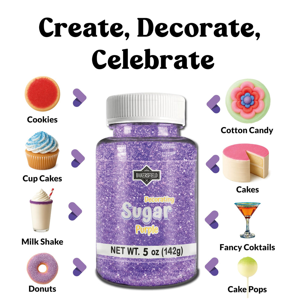 Bakersfield purple sugar bottle for vibrant dessert designs