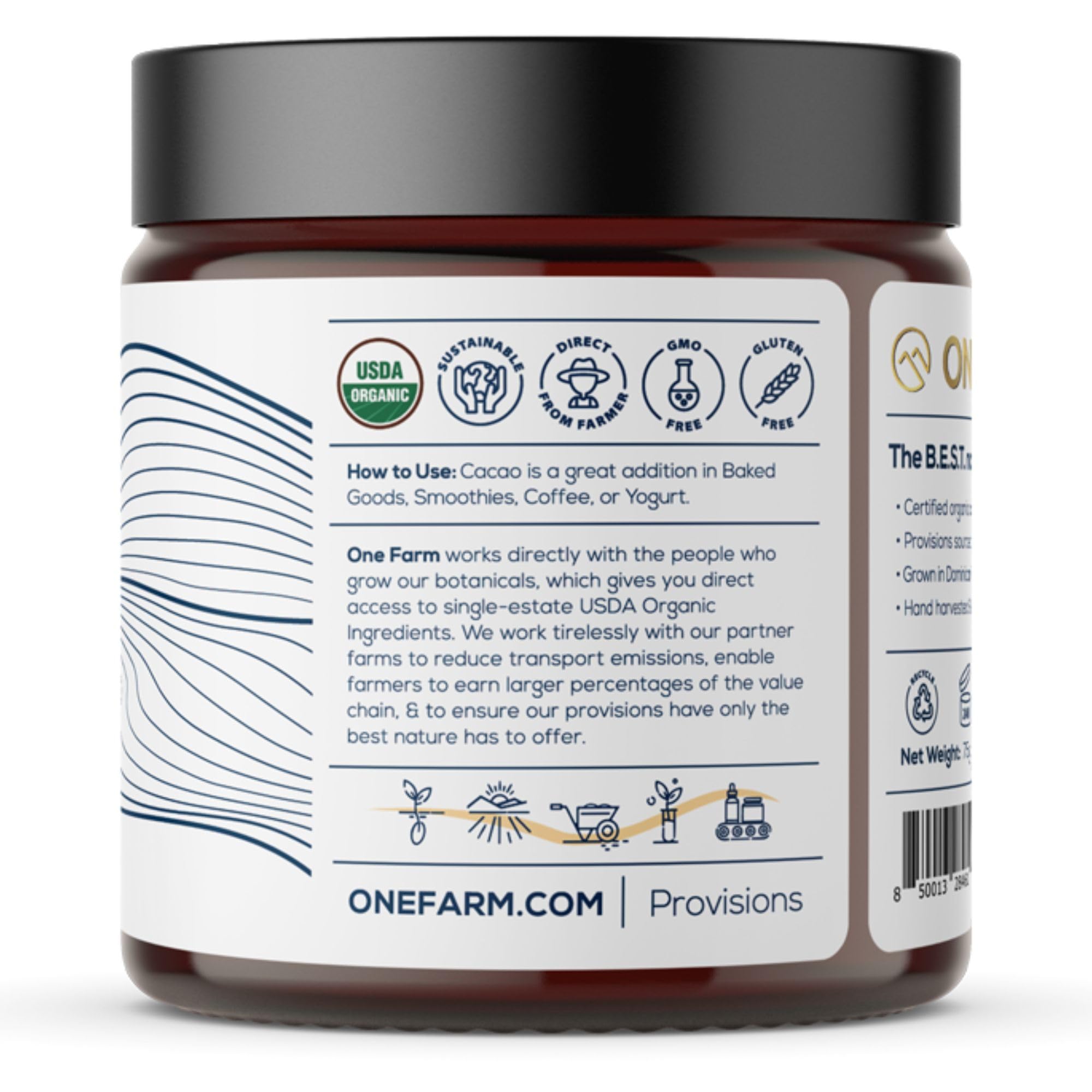 Baking with One Farm by WAAYB cacao powder yields deep chocolate notes.