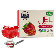 Bakol Jel Dessert served as a refreshing strawberry jelly in a bowl.