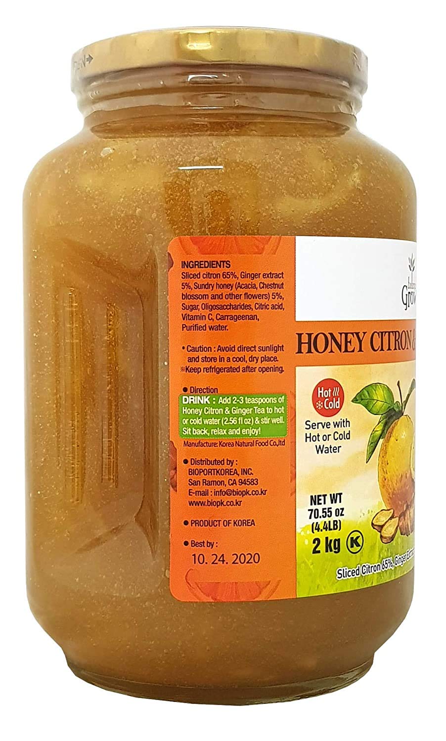 Balance Grow Honey Citron Ginger Tea brew cup, ready to enjoy hot or cold.