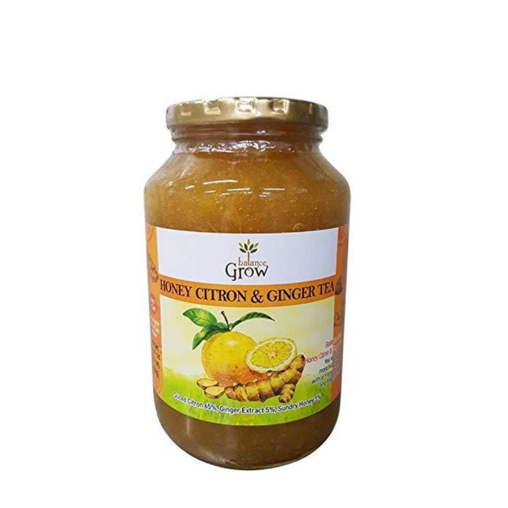 Balance Grow Honey Citron & Ginger Tea cup steaming for a cozy moment.