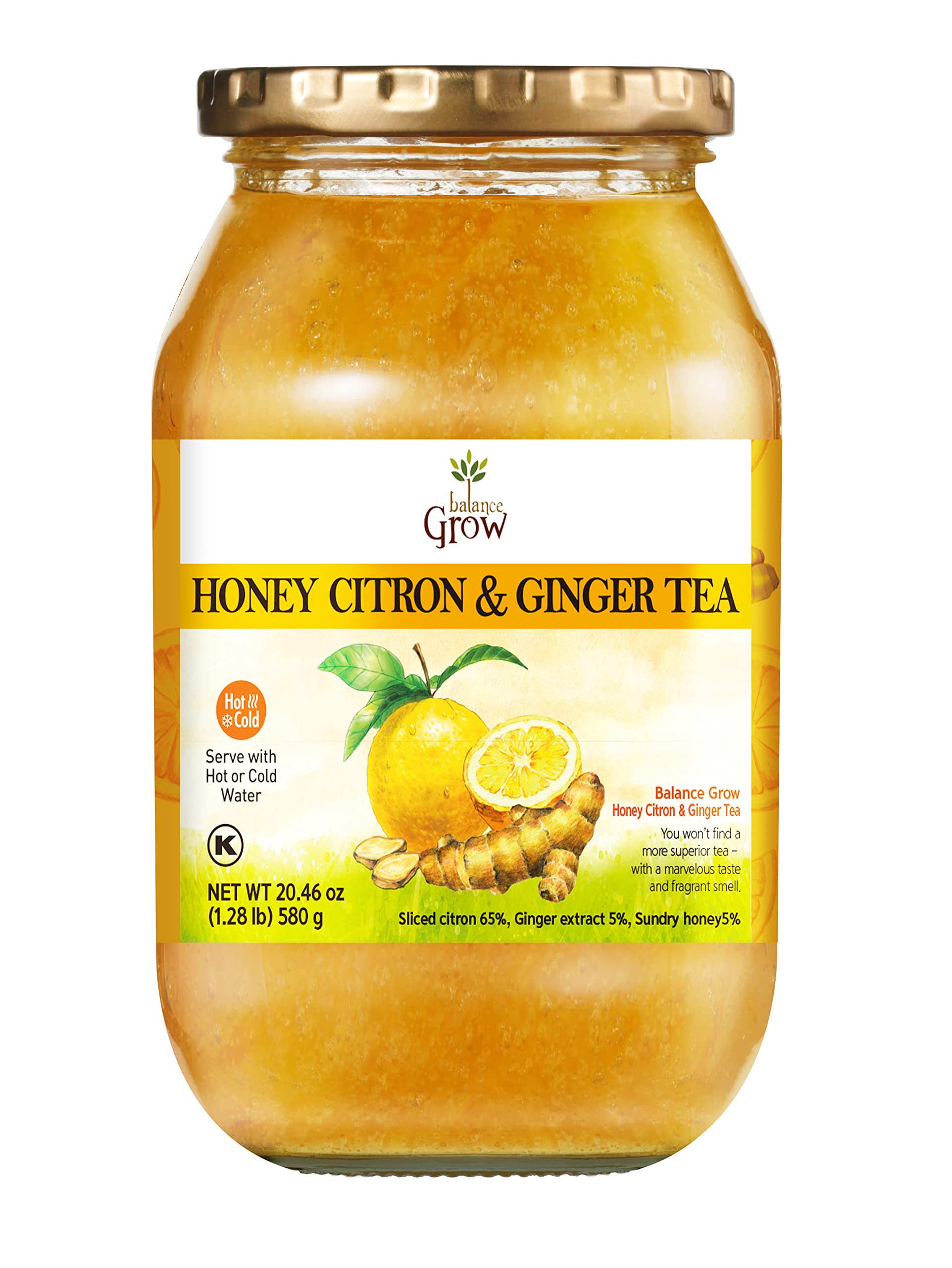 Balance Grow Honey Citron Ginger Tea pack ready to brew for a comforting ritual.