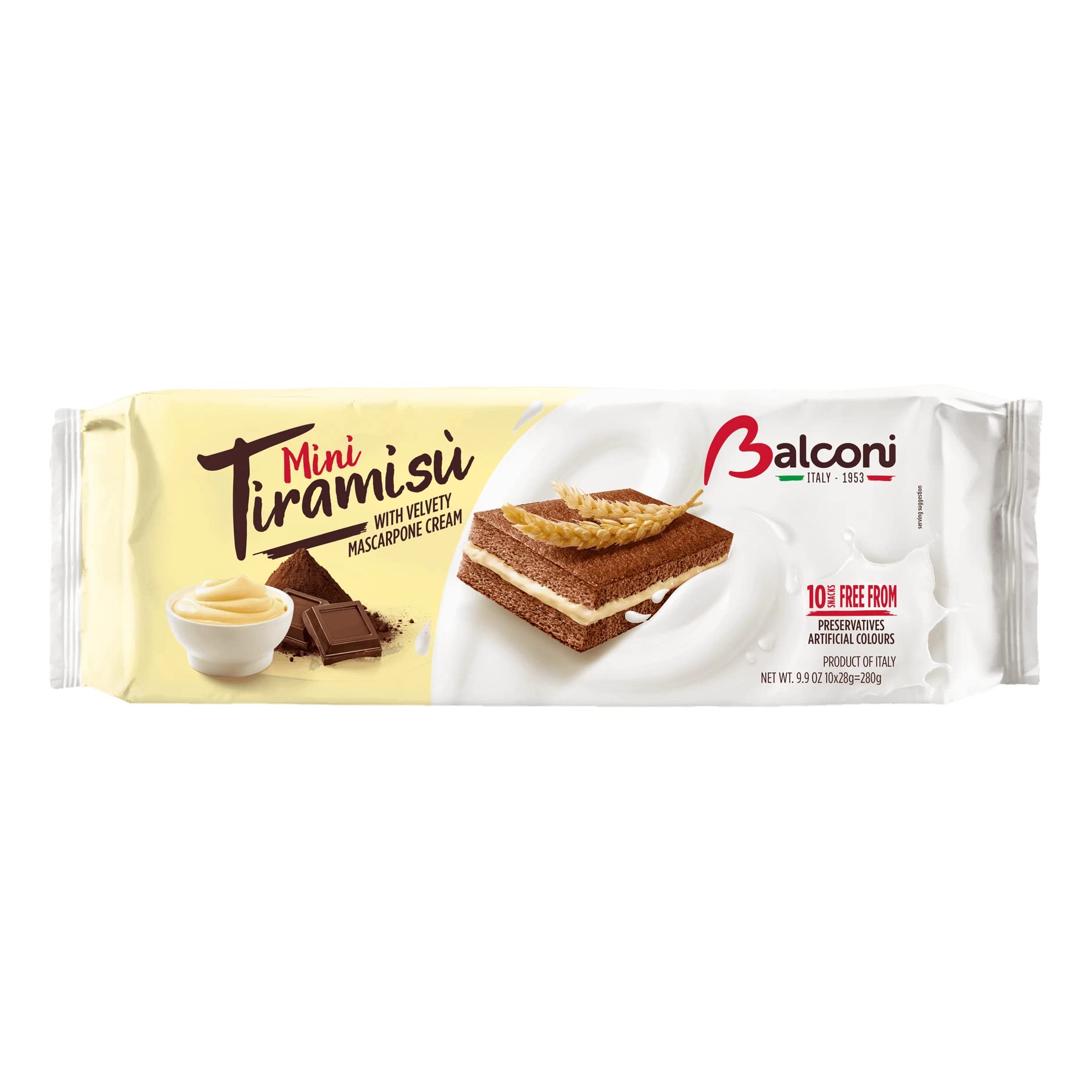Balconi Mini-Tiramisu Snack Cakes in individual portions for easy, controlled desserts.