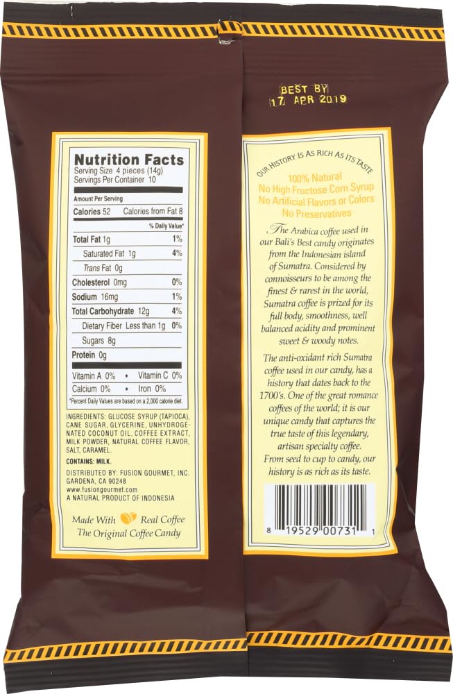 Bali's Best espresso candy bar close-up, showcasing rich aroma for energy.
