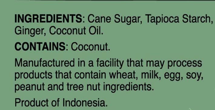 Bali's Best Ginger Chews halal-certified snack with natural flavor.