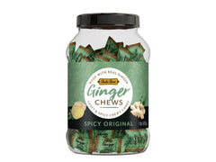 Bali's Best Ginger Chews jar shows spicy original flavor for on-the-go digestion.