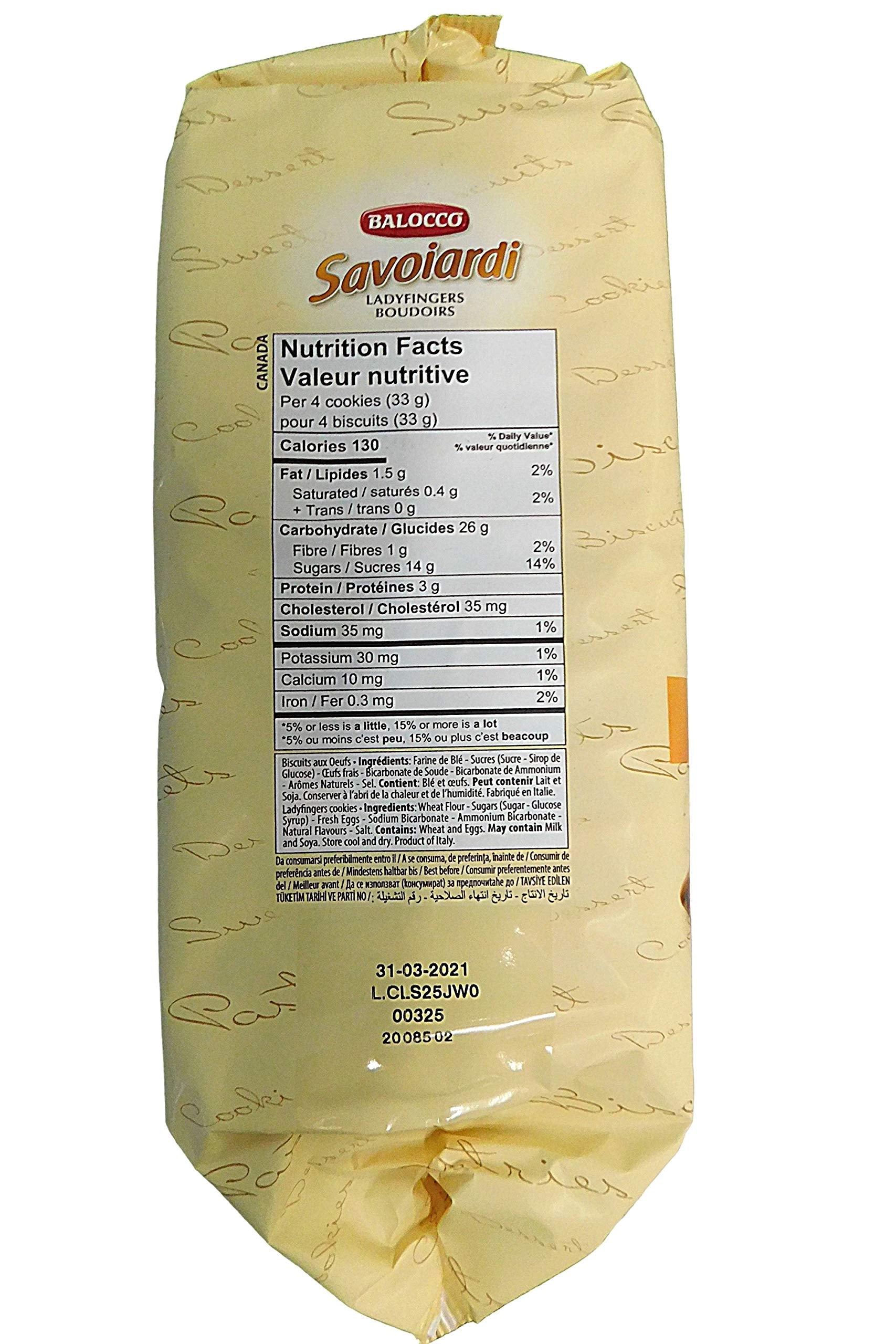 Balocco Savoiardi texture close-up highlights delicate sponge for desserts