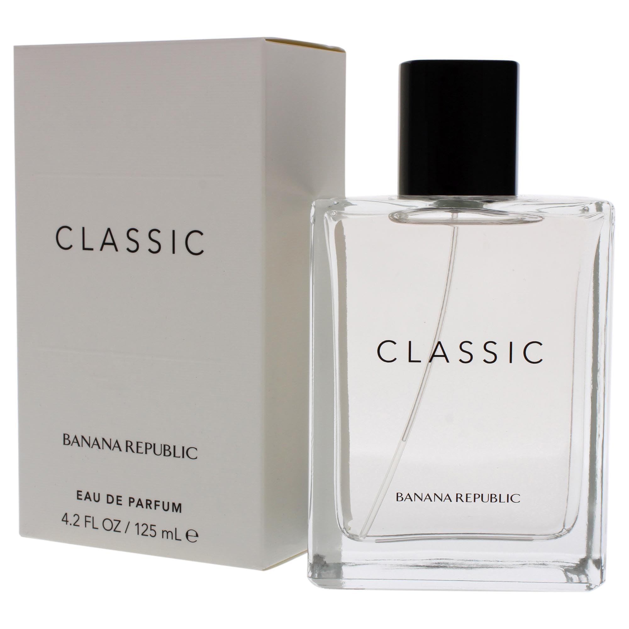 Banana Republic Classic bottle displayed on vanity for elegant presentation.