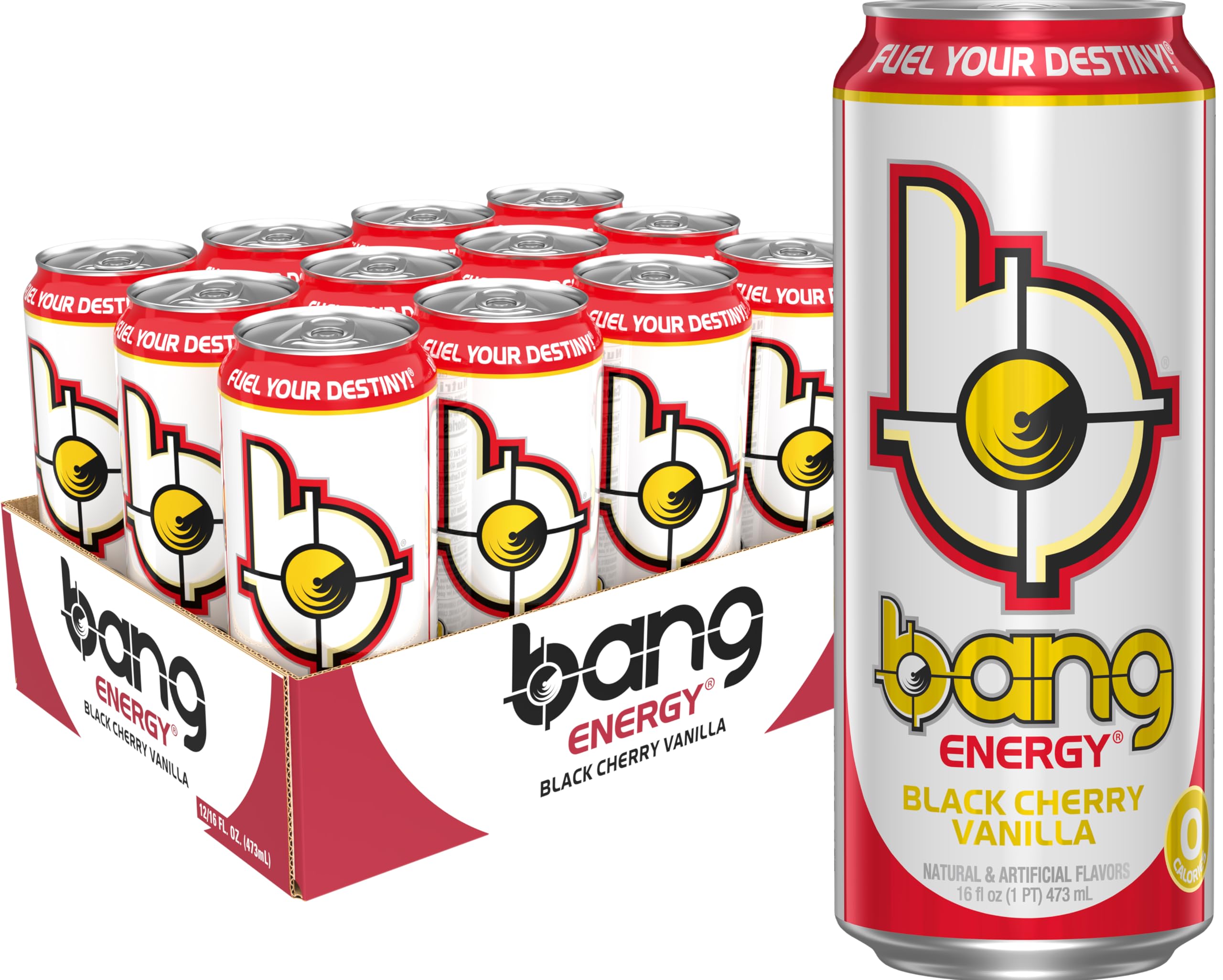 Bang Energy Black Cherry Vanilla can front view for quick energy