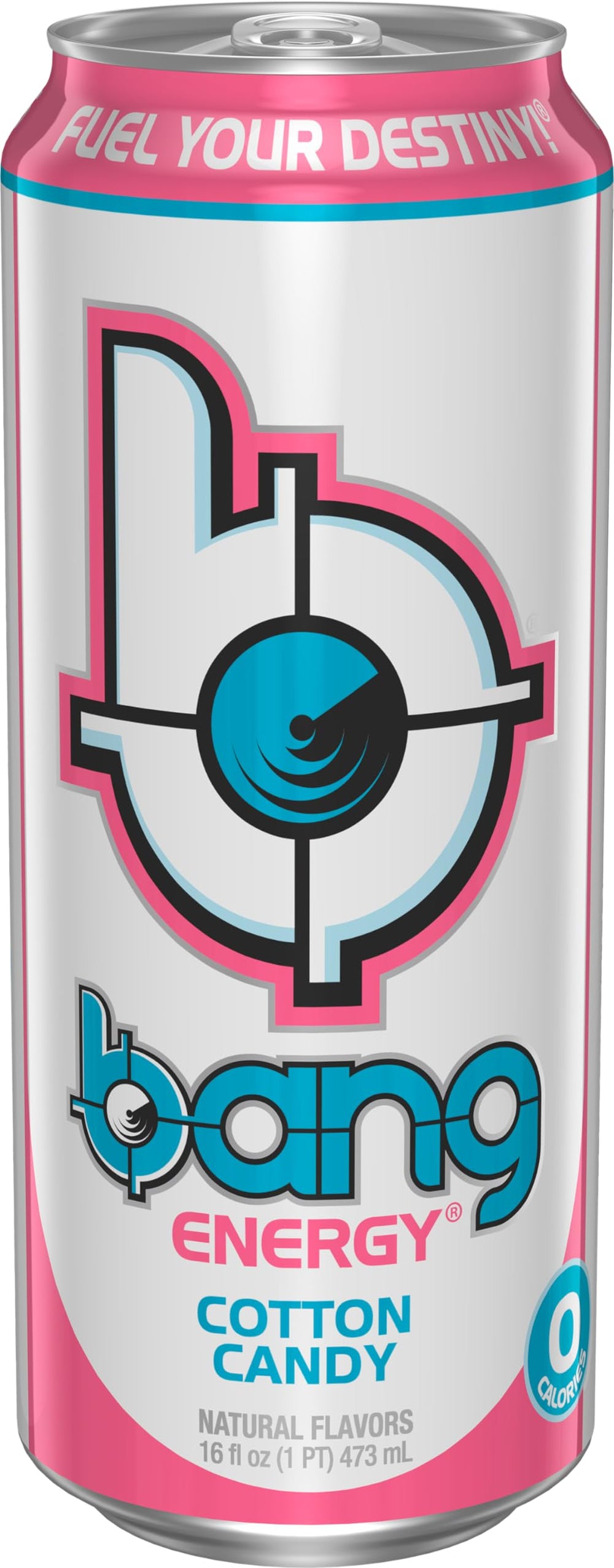 Bang Energy Cotton Candy can art with bold pink branding and flavor cues