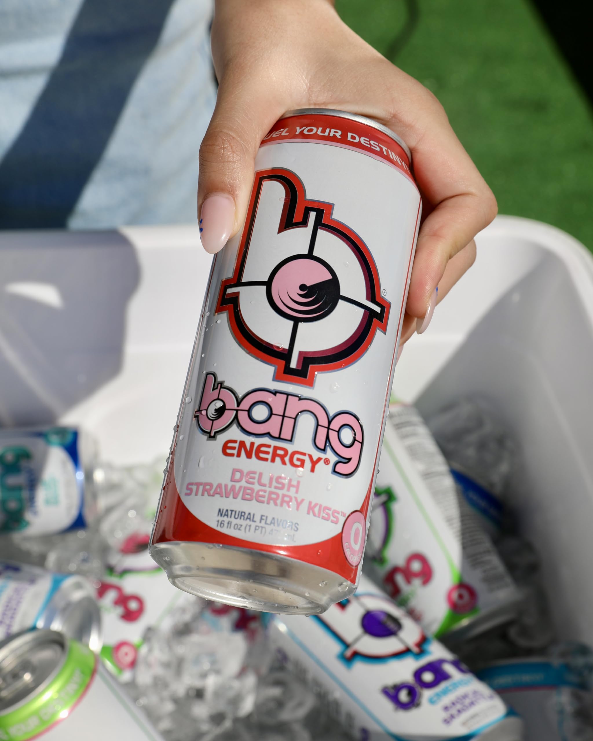 Bang Energy Delish Strawberry Kiss nutrition facts highlight zero calories.