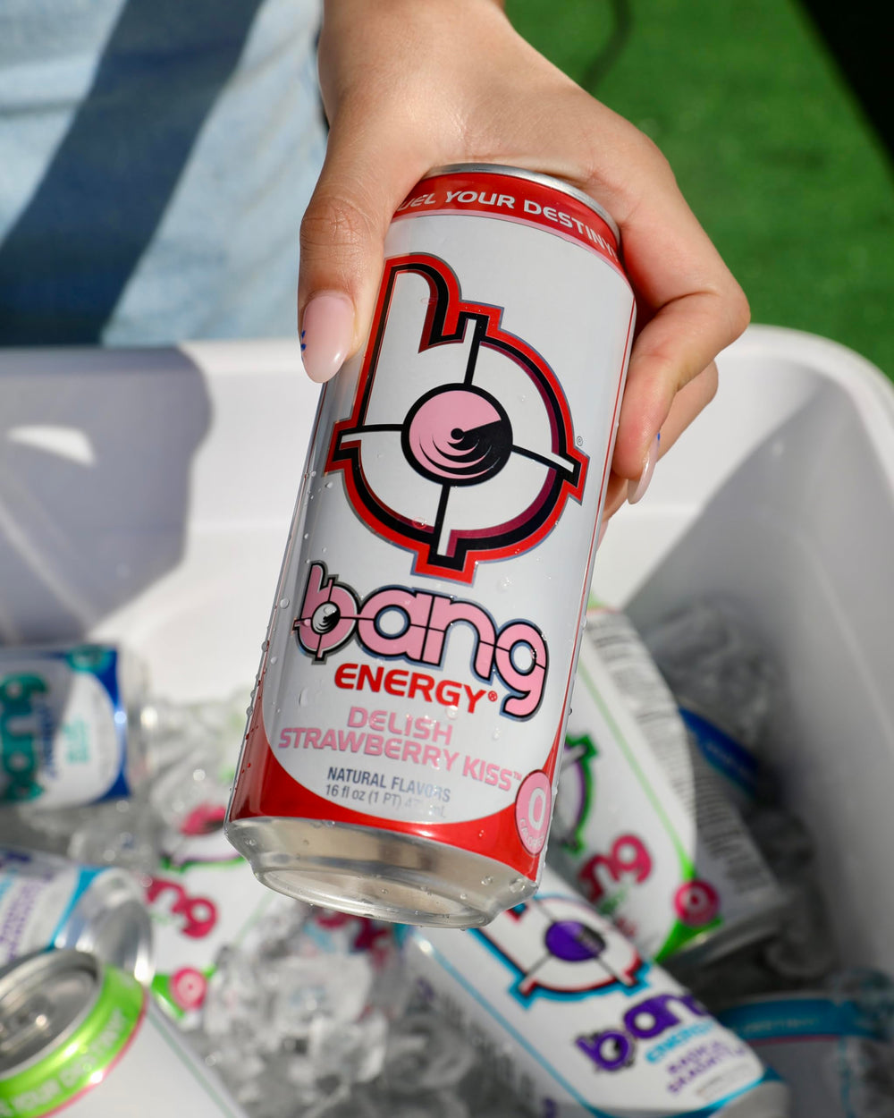Bang Energy Delish Strawberry Kiss nutrition facts highlight zero calories.
