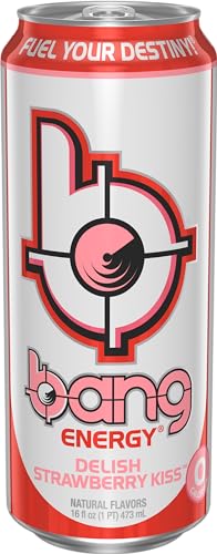 Bang Energy Delish Strawberry Kiss pour action captures fast, smooth energy delivery.