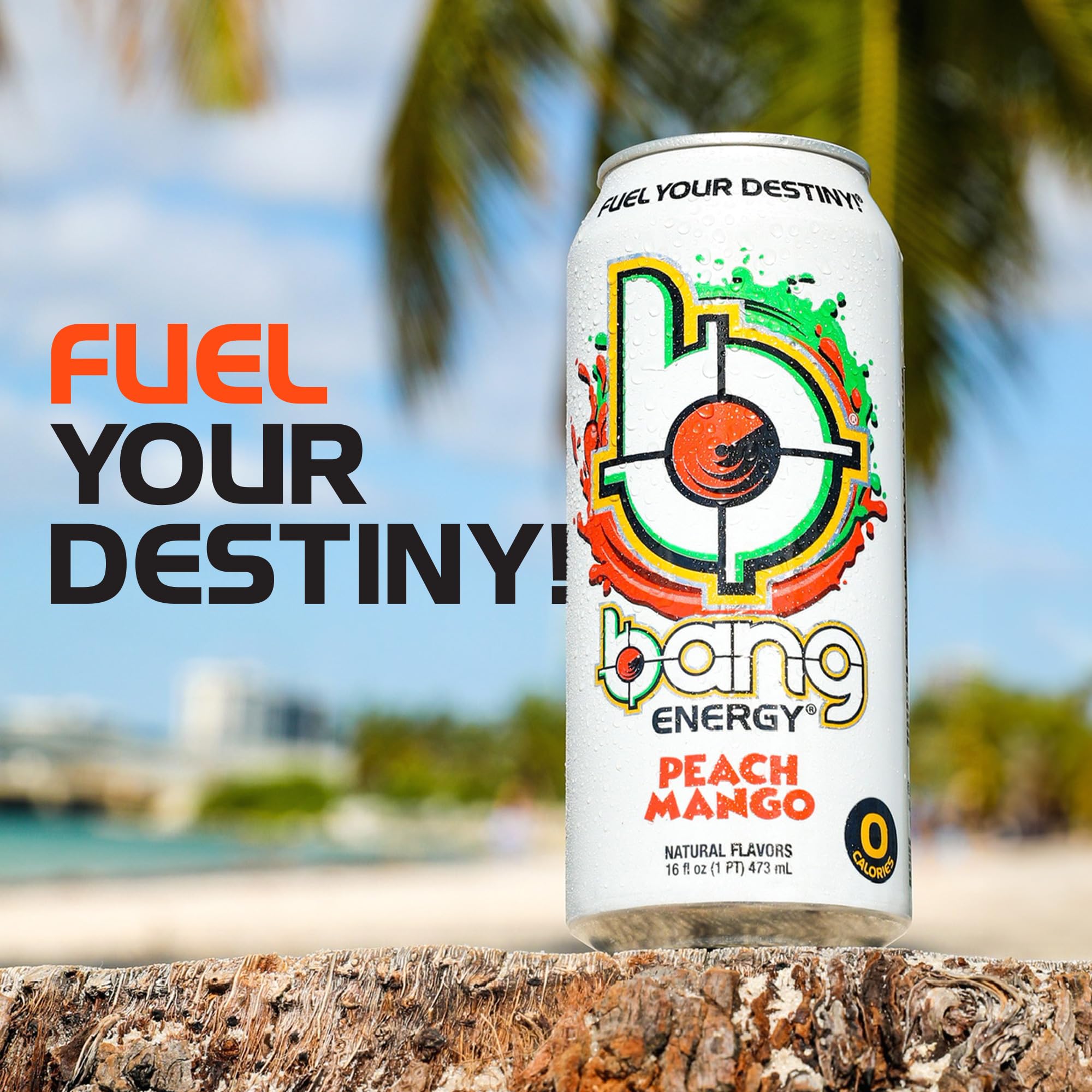 Bang Energy Peach Mango gluten-free vegan icon indicating dietary compatibility.